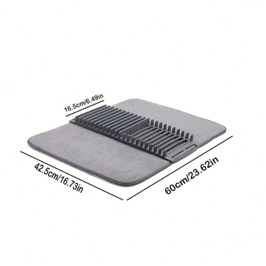 DryEase Dish Drying Rack with Absorbent Mat