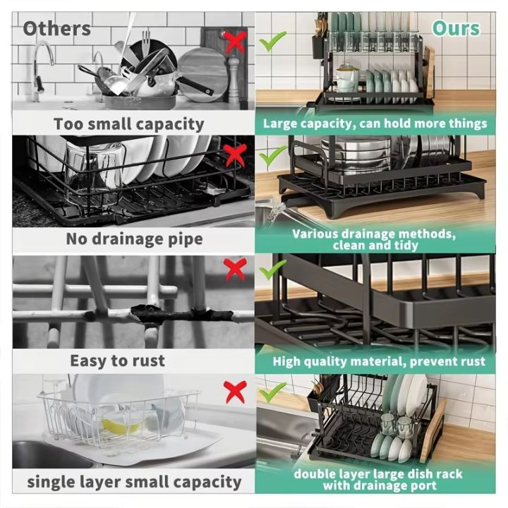 FlowDry™ Premium 2-Tier Dish Rack