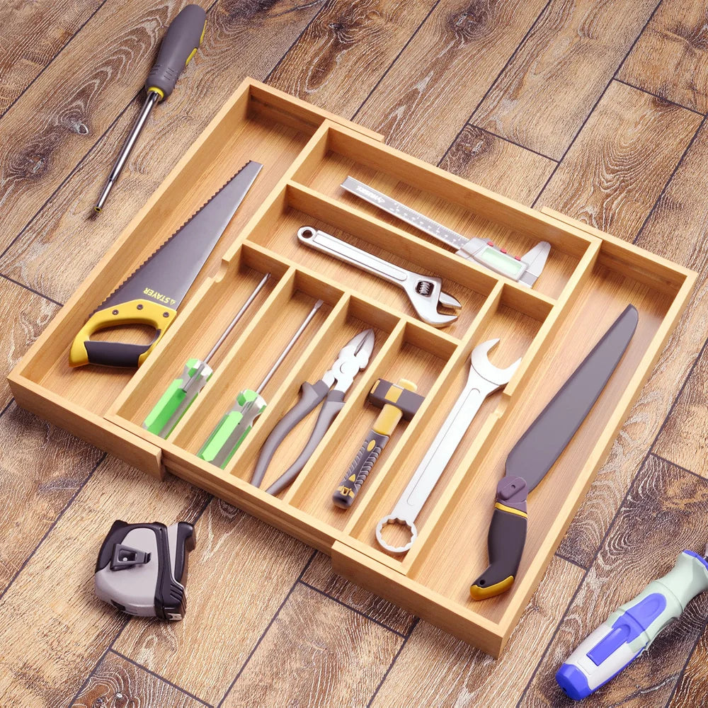 Expandable Bamboo Cutlery Tray