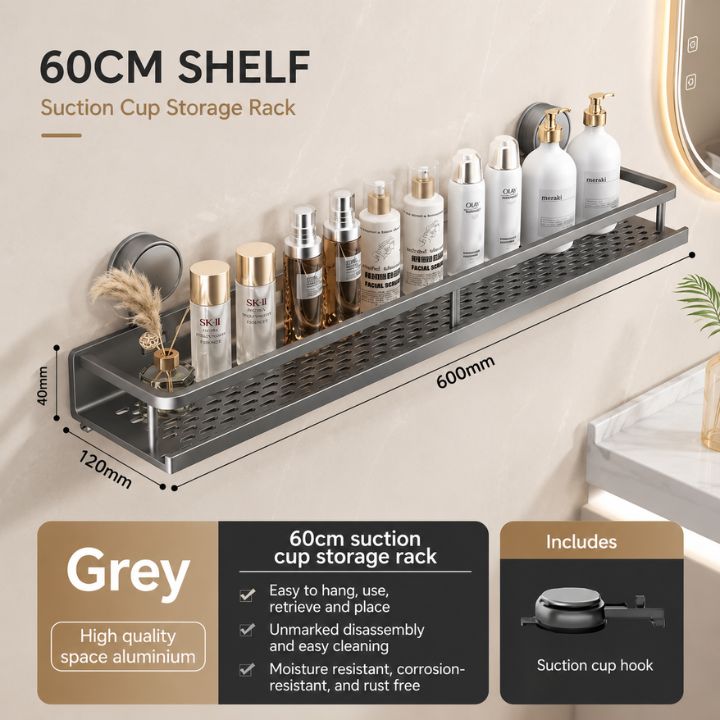 LuxeHold™ Aluminium Bathroom Organiser