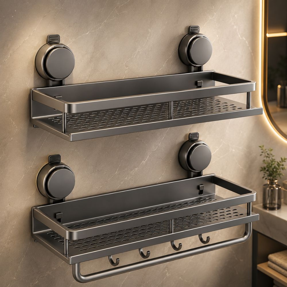 LuxeHold™ Aluminium Bathroom Organiser