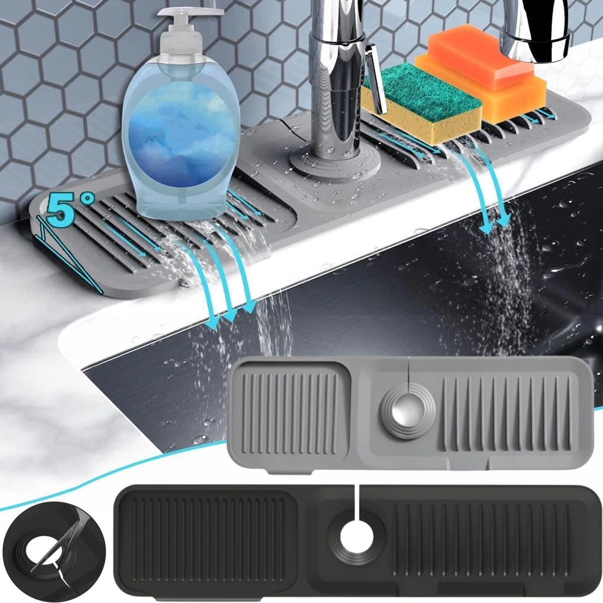 Modern Silicone Sink Splash Guard