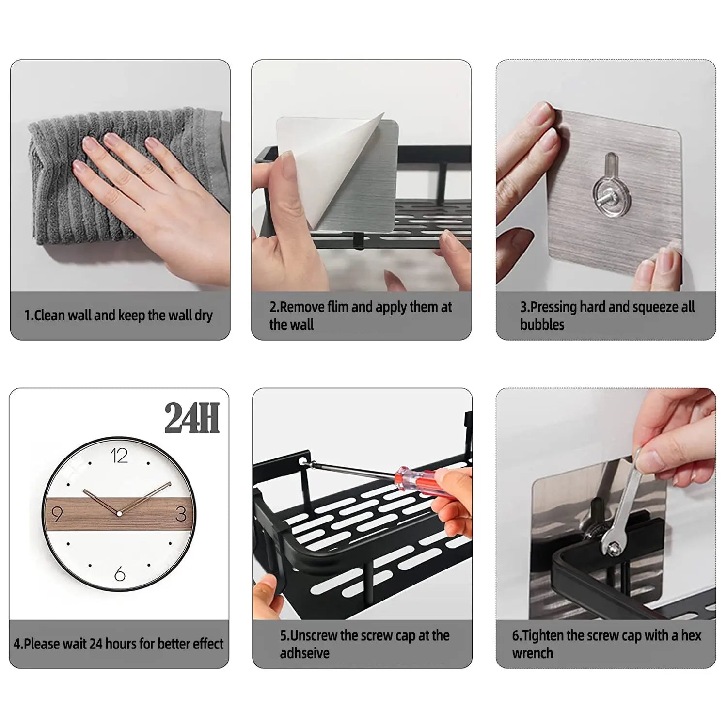 Minimalist Aluminium Bathroom Shelf Set – 2 Pieces