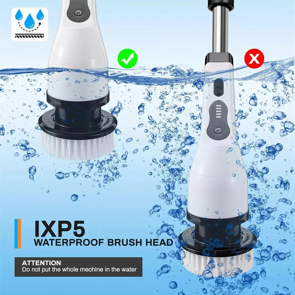 9-in-1 Electric Spin Scrubber with Telescopic Handle