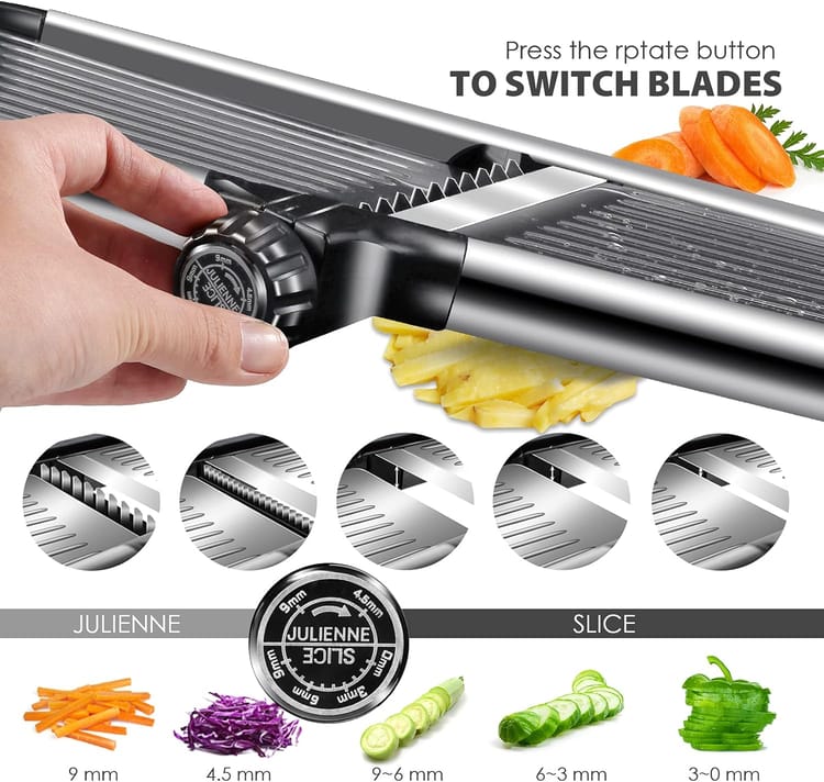 Premium Adjustable Stainless Steel Mandoline Slicer