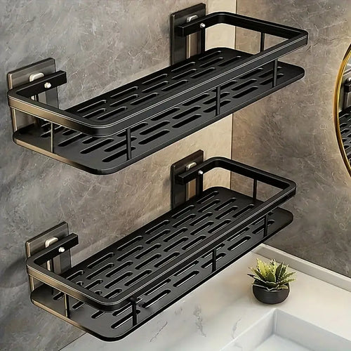 Minimalist Aluminium Bathroom Shelf Set – 2 Pieces