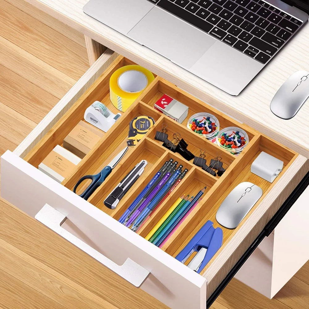 Expandable Bamboo Cutlery Tray