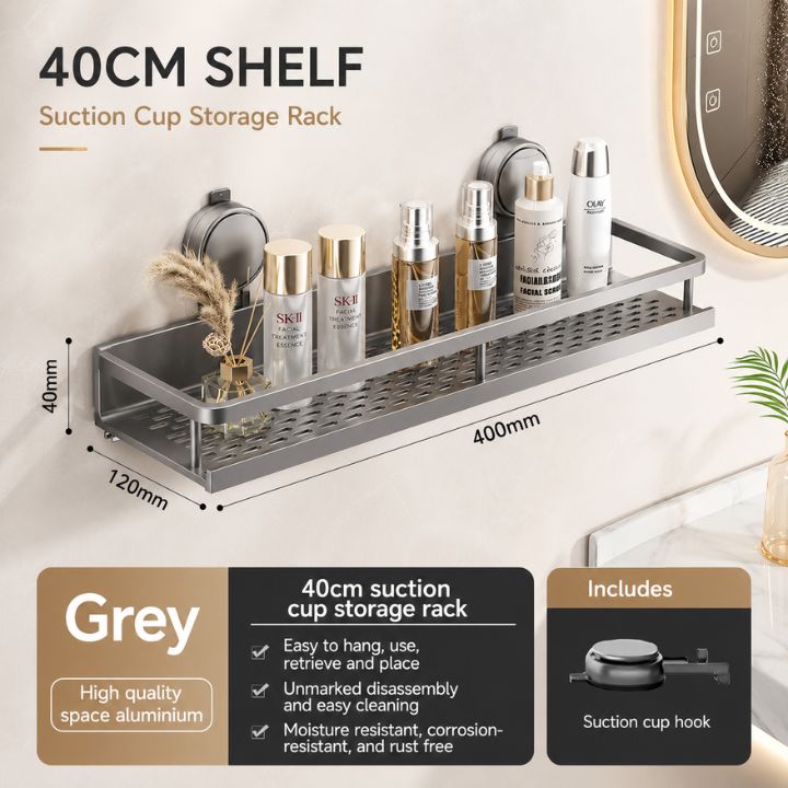 LuxeHold™ Aluminium Bathroom Organiser