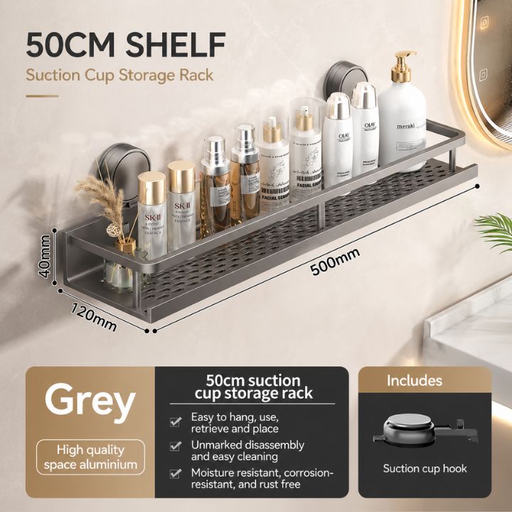 LuxeHold™ Aluminium Bathroom Organiser