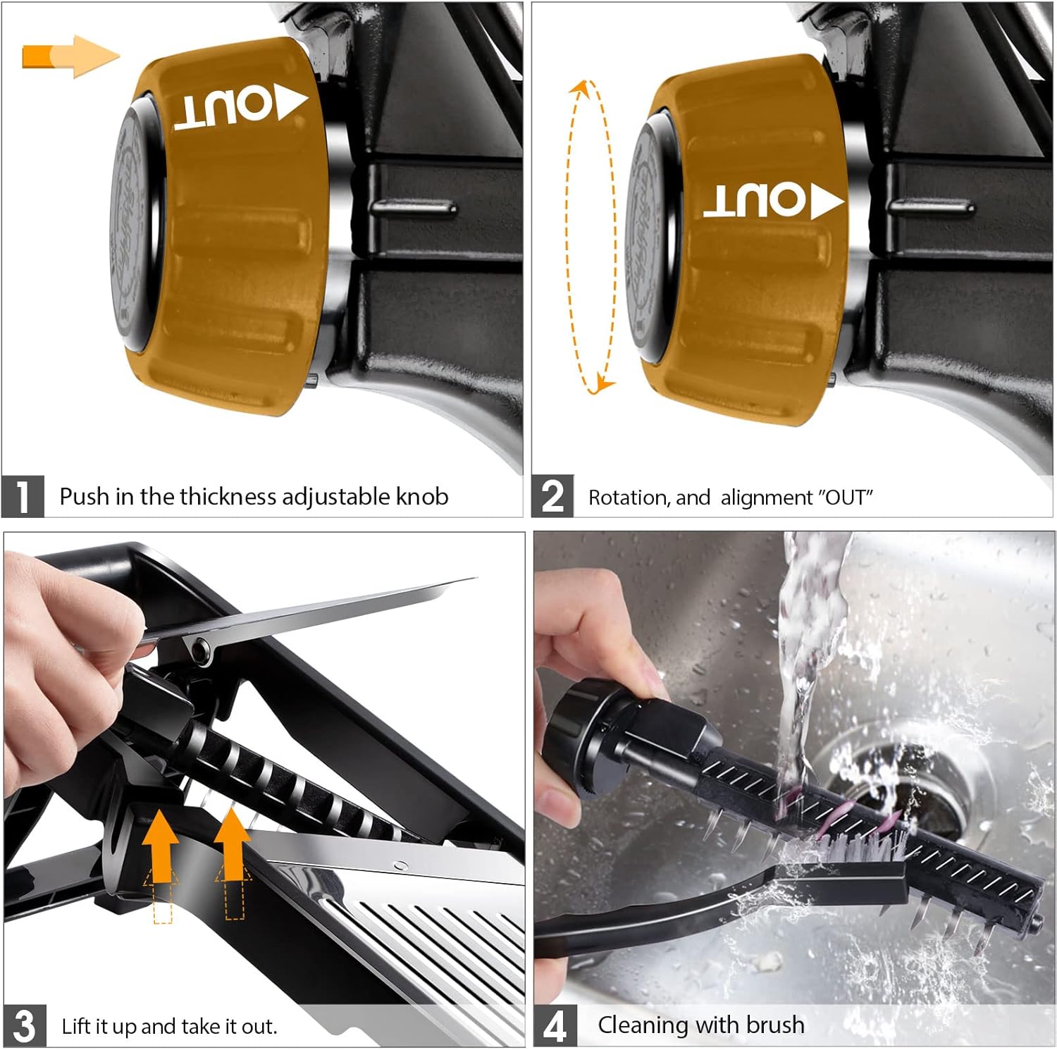 Premium Adjustable Stainless Steel Mandoline Slicer