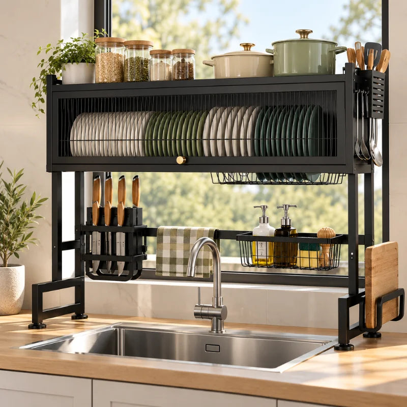 Premium Over-Sink Dish Drying Rack Cabinet