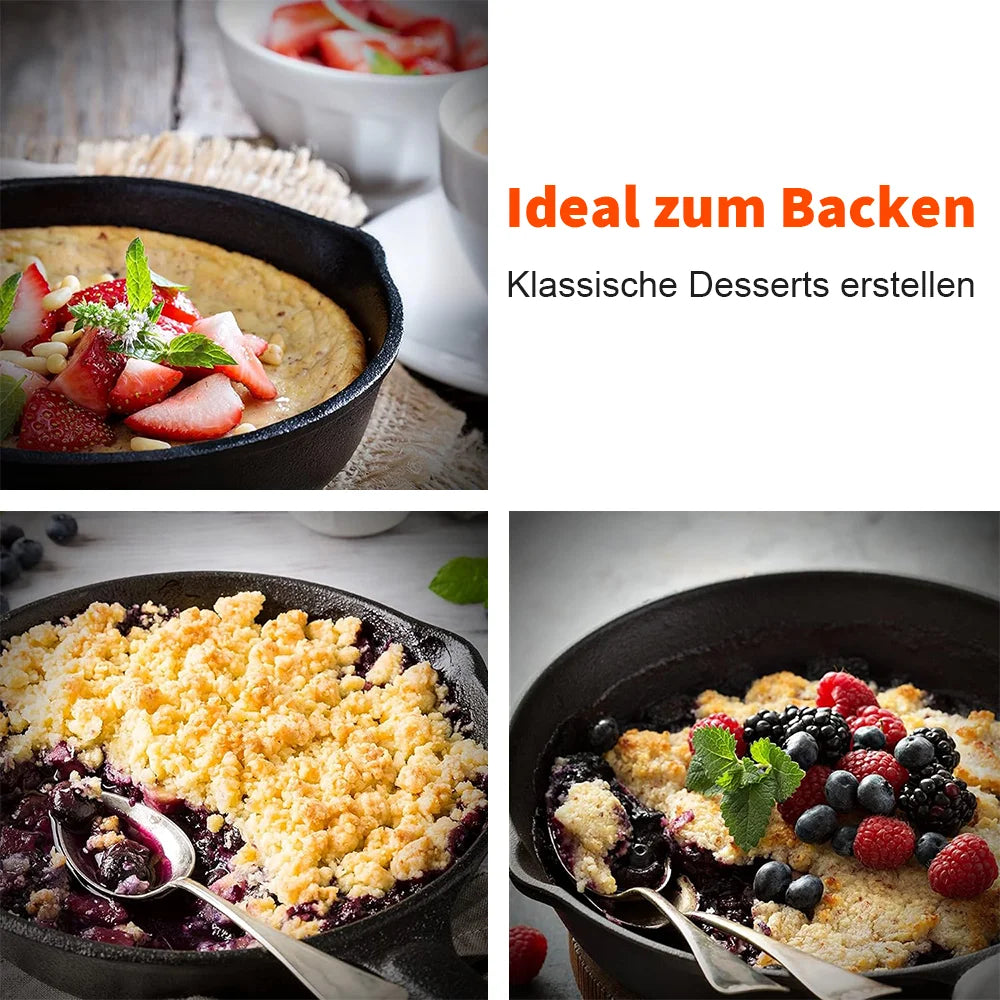 3-Piece Cast Iron Frying Pan Set – Multi-Use Skillets for Everyday Cooking