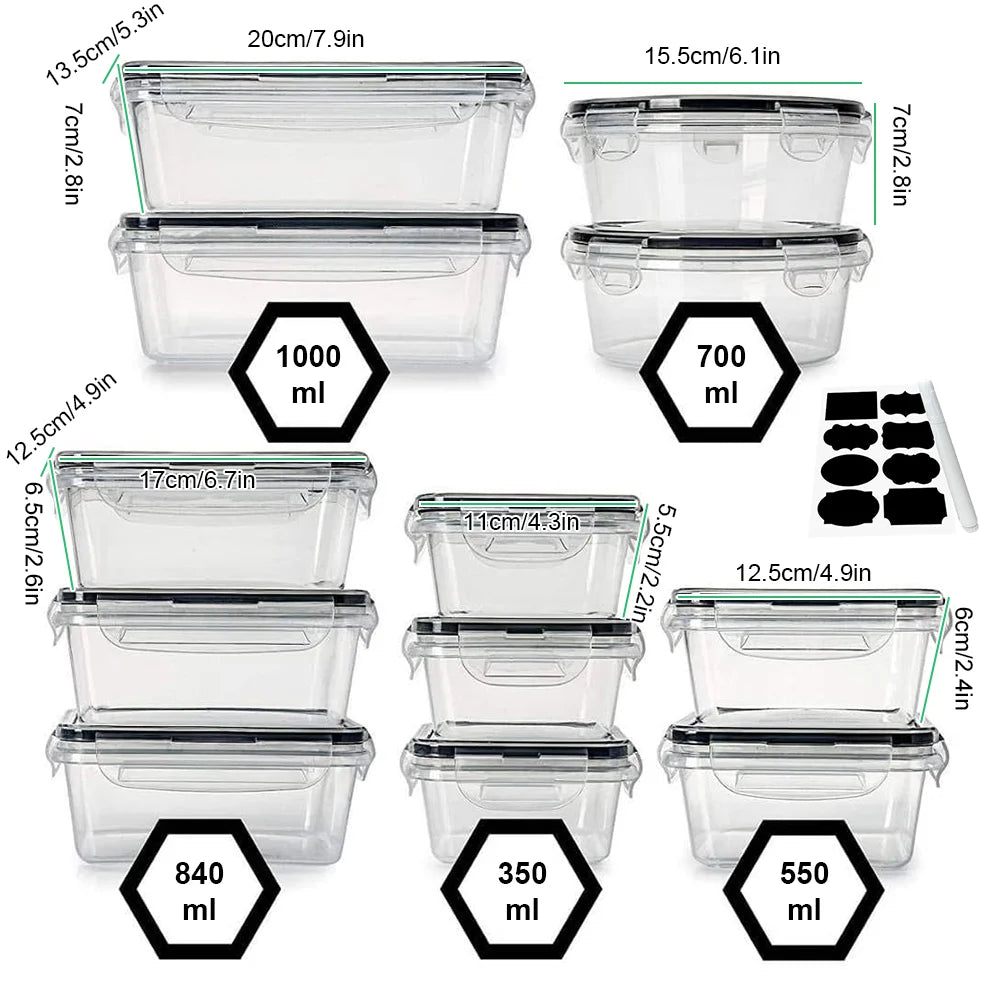 12-Piece Food Storage Container Set for Fridge & Meal Prep