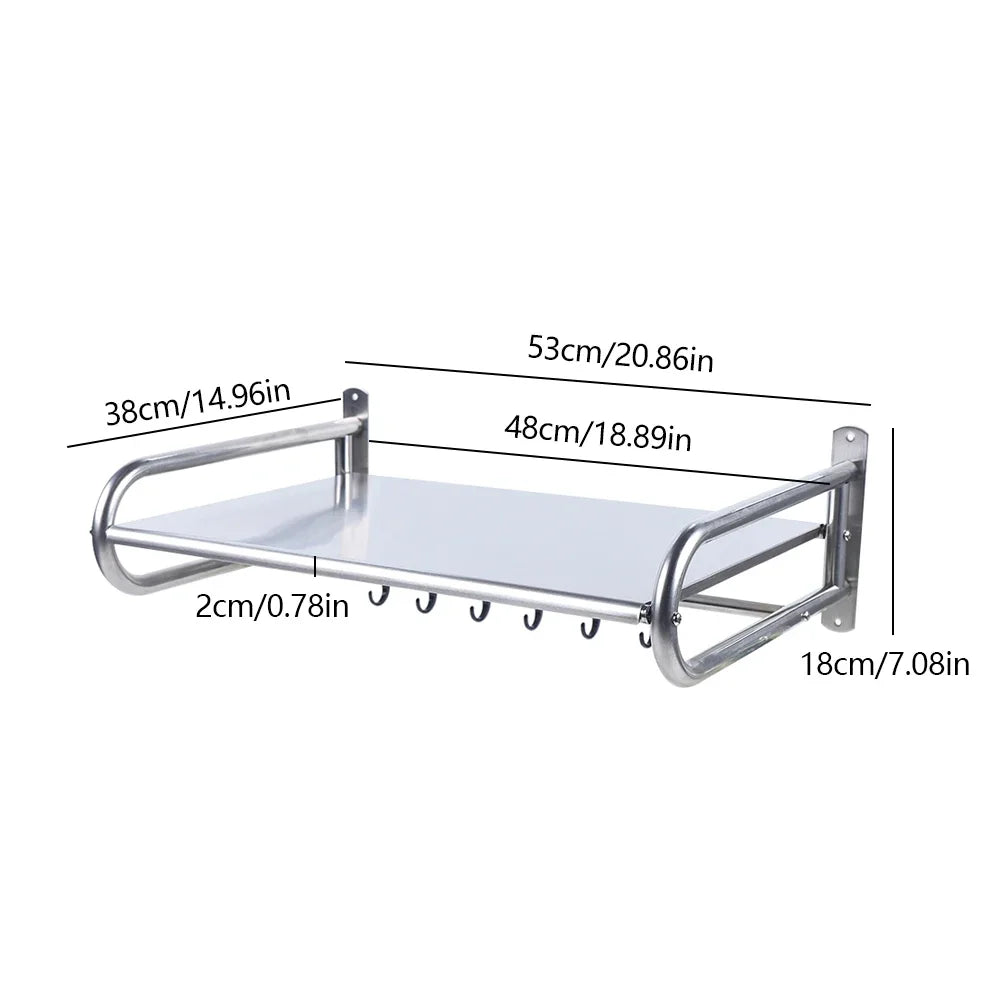 Premium Wall-Mounted Microwave Shelf (Stainless Steel)