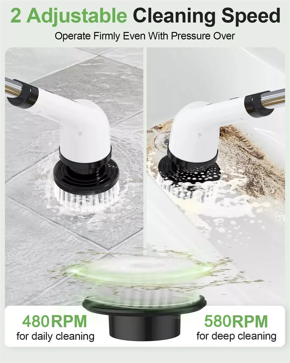 9-in-1 Electric Spin Scrubber with Telescopic Handle