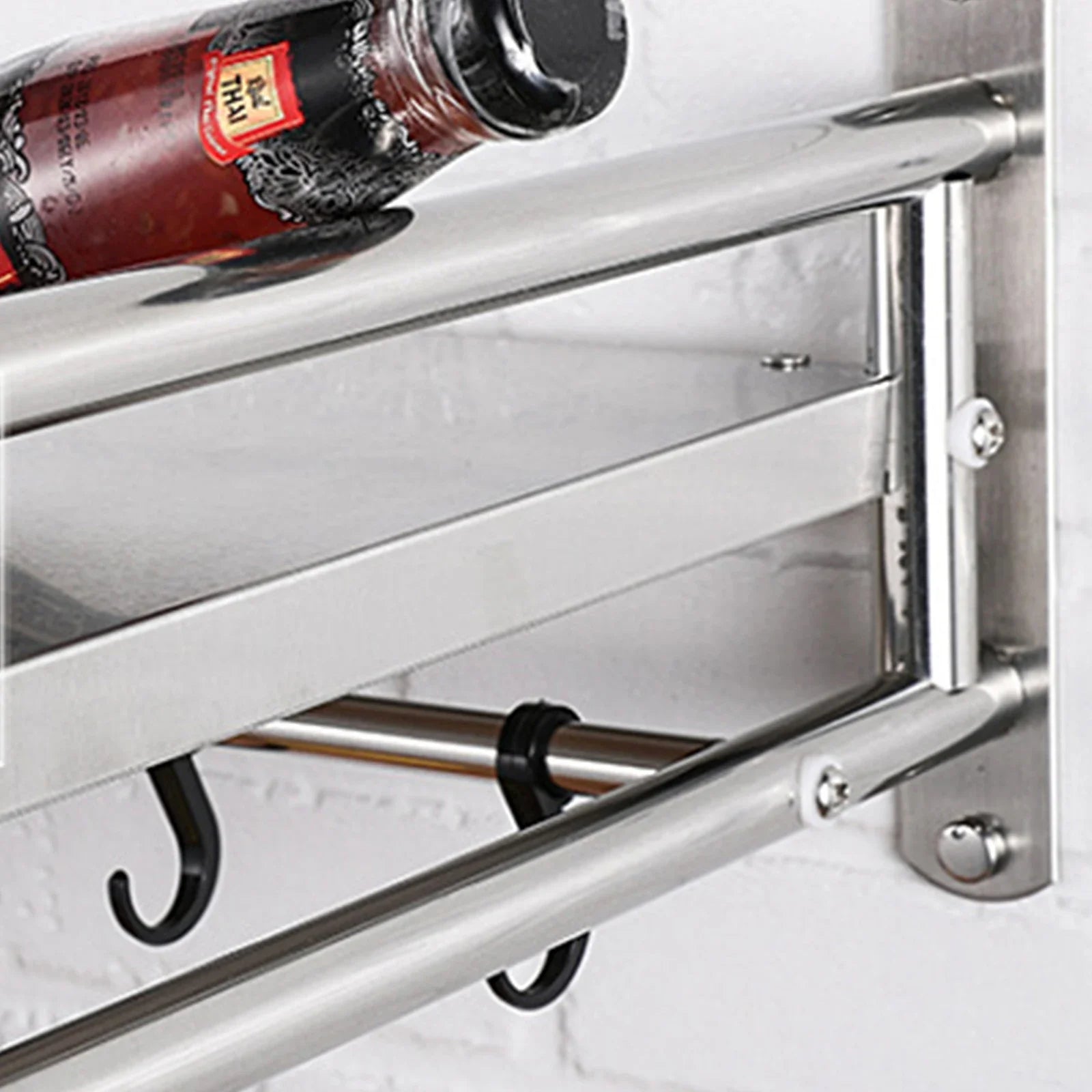 Premium Wall-Mounted Microwave Shelf (Stainless Steel)