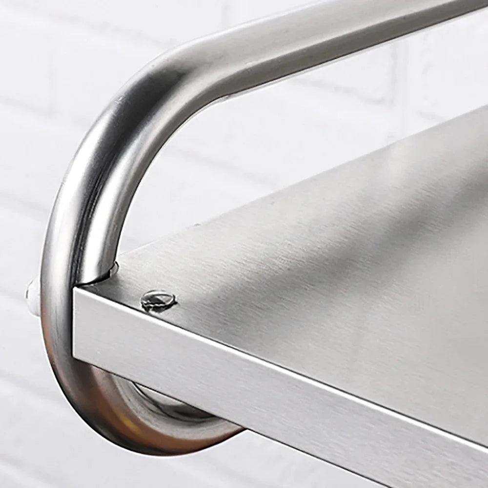 Premium Wall-Mounted Microwave Shelf (Stainless Steel)